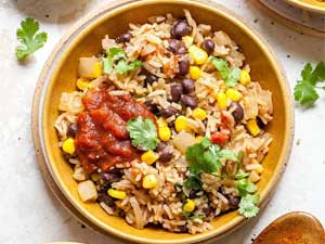 One-Pot Rice  & Beans with Corn & Salsa