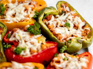 Chicken Parmesan Stuffed Peppers